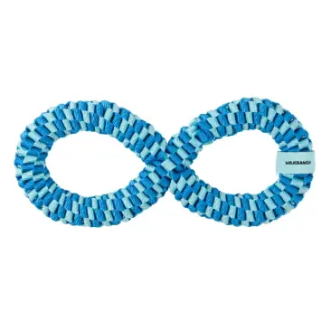 Игрушка Mr.Kranch Плетеное кольцо восьмерка для собак Голубая, 13см