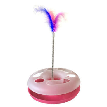 Игрушка Трек-круг с перьями для кошек, 25*25*8см