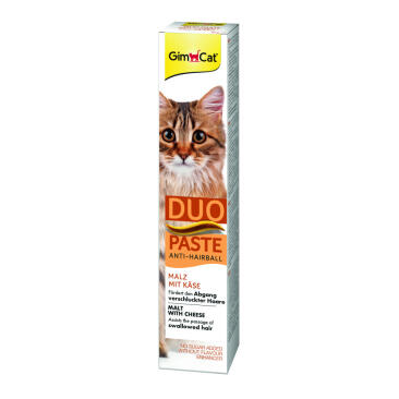 Паста GIMCAT ANTIHAIRBALL DUO-PASTE 50гр для кошек с эффектом выведения шерсти сыр + солод