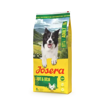 12,5кг Корм Josera Light & Vital (Adult Sensitive 29/7,5) для взрослых и стареющих собак с избыточным весом и низкой активностью с Птицей, горохом, ячменем и новозеланскими мидиями