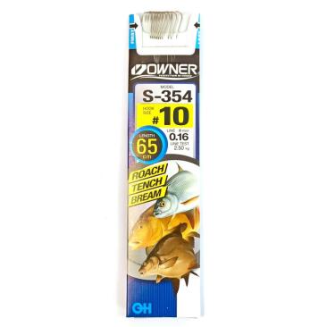 Крючок Owner S-354, №10 с поводком 0,16мм