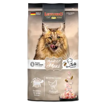 1,8кг Корм Leonardo Adult GF Maxi беззерновой для взрослых кошек крупных пород из мяса Птицы