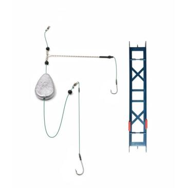 Оснастка фидерная Яман «Донка №2», груз ложка скольз. 100 г, отвод 12 см, плетеный шнур 0,25 мм, крючок №4 Baitholder, на мотовиле