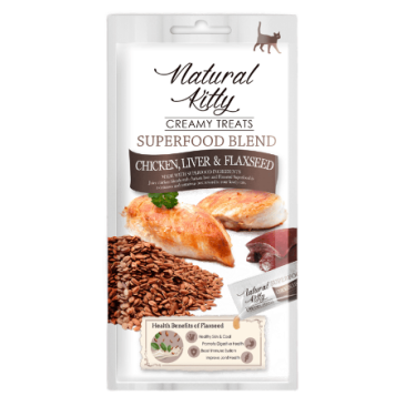 4*12г Лакомство Pettric Natural Kitty крем-суп для кошек Курица, куриная Печень и семя Льна