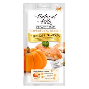 4*12г Лакомство Pettric Natural Kitty крем-суп для кошек Курица и Тыква