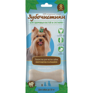 60гр Зубочистики "Деревенские лакомства" Кальциевые для собак мелких пород, 7шт