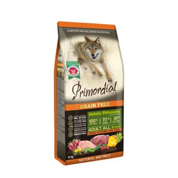12кг Корм Primordial Dog Adult Deer & Turkey для взрослых собак всех пород с Олениной и индейкой