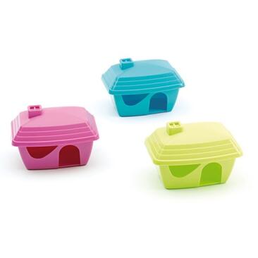 Домик Зоомарк для грызунов пластмассовый цветной, 15,5*11,3*10,3см