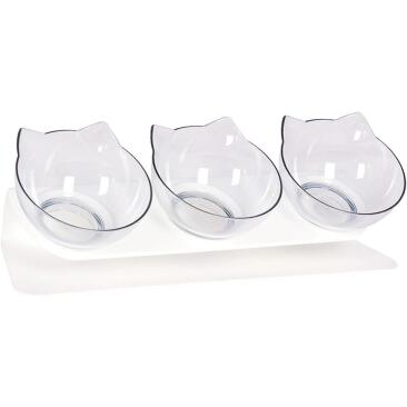 Набор мисок NUNBELL для кошек на подставке со съемными чашками 3*450мл, 42*14*13см