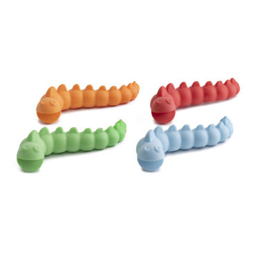 Игрушка WOGY для собак Гусеница с отверстиями для корма, 18,5*3см