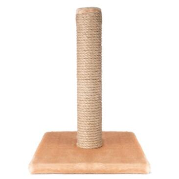 Когтеточка-столбик GoSi на подставке ДЖУТ с мехом, 70см