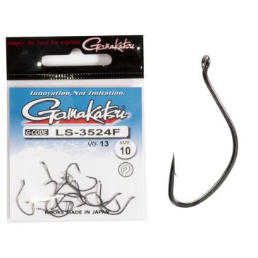 Крючки Gamakatsu NEW LABEL EYED HOOKS BLACK LS-3524F №10, 13шт