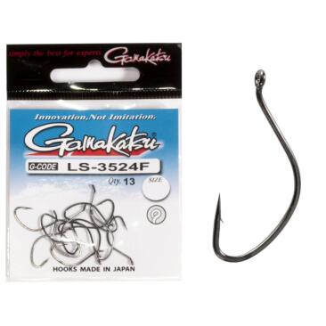 Крючки Gamakatsu NEW LABEL EYED HOOKS BLACK LS-3524F №6, 13шт