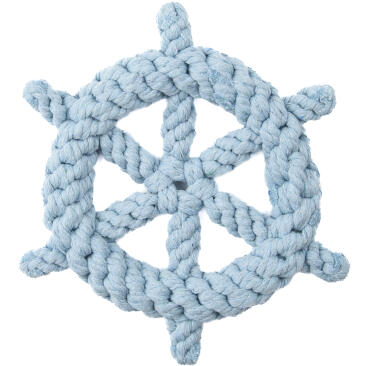 Игрушка Mr.Kranch для собак Штурвал из каната Голубой, 20см