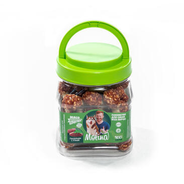 400г Лакомство Molina для собак "Гантельки с уткой"