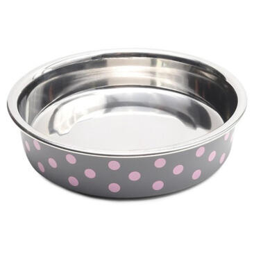 Миска Triol металлическая на резинке "Горошек", 0,45л