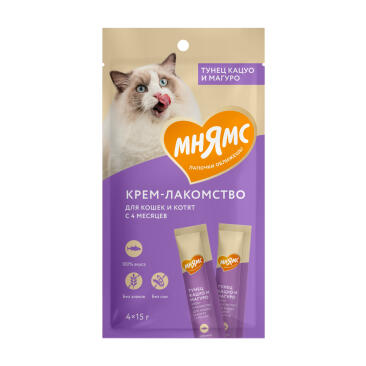 15г Крем-лакомство Мнямс для кошек с Тунцом Кацуо и Магуро (срок 25.06.2026)