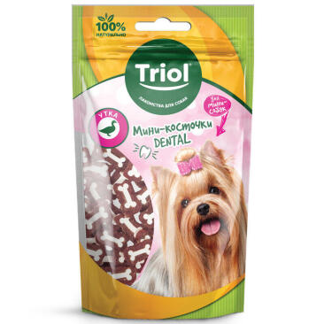 50г Лакомство Triol DENTAL для собак мелких пород Мини-косточки из Утки