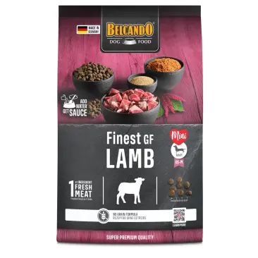 1кг Корм Belcando Finest GF Lamb для взрослых собак мелких и средних пород с чувствительностью к зерновым с Ягнёнком