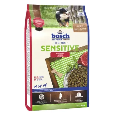 3кг Корм Bosch Sensitive для собак склонных к аллергии с Ягненком и рисом