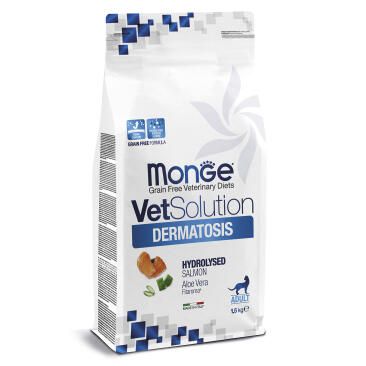 1,5кг Корм Monge VetSolution Cat Dermatosis Ветеринарная диета для кошек с заболеваниями кожи (дефект упаковки)