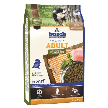 3кг Корм Bosch Adult для взрослых собак всех пород с Птицей и просо