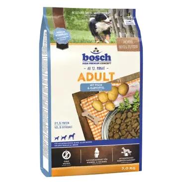 3кг Корм Bosch Adult для взрослых собак всех пород с Рыбой и картофелем