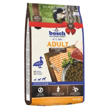 3кг Корм Bosch Adult для взрослых собак всех пород с Уткой и рисом