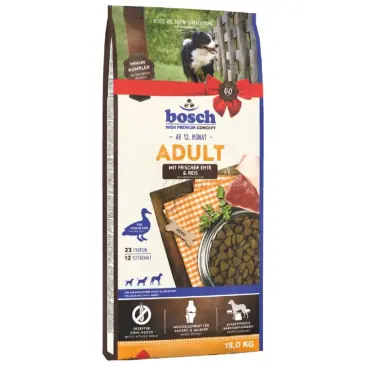 15кг Корм Bosch Adult для взрослых собак всех пород с Уткой и рисом