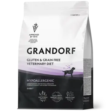 3кг Корм GRANDORF VET DOG HYPOALLERGENIC для собак при пищевой аллергии на основе гидролизованного белка Кролика