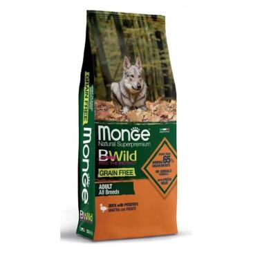 15кг Корм Monge Dog BWild Grain Free Adult Duck/Potatoes беззерновой для взрослых собак всех пород с Уткой и картофелем