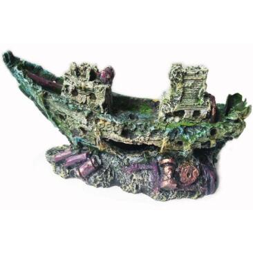 Декорация Nihao Aquarium "Пиратский корабль" для аквариума, 23*8*23см