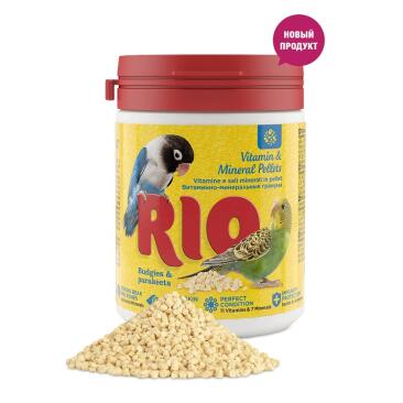 120г Витаминно-минеральные гранулы RIO для волнистых и средних попугаев (срок до 30.08.2026)