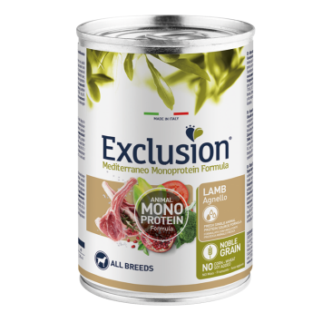 400гр Kонсервы Exclusion Monoprotein Formula Lamb для собак всех пород с Ягненком