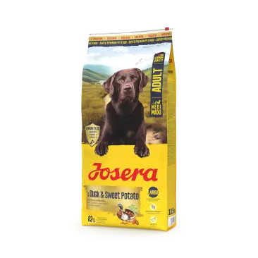 12,5кг Корм Josera Adult with Duck&Sweet Potato (Medium/Maxi 26/15) для взрослых собак всех пород с пищевой аллергией на злаки с Уткой и сладким картофелем