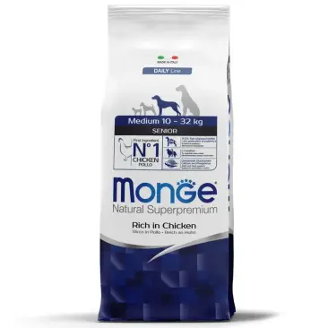 12кг Корм Monge Dog SP Medium Adult Chicken&Rice для взрослых собак средних пород c Курицей и рисом