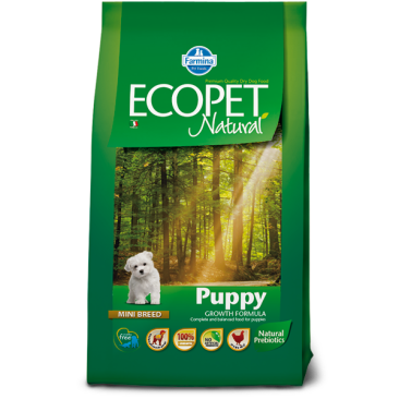 12кг Корм Farmina Ecopet Natural Puppy Mini для щенков мелких пород, беременных и кормящих собак