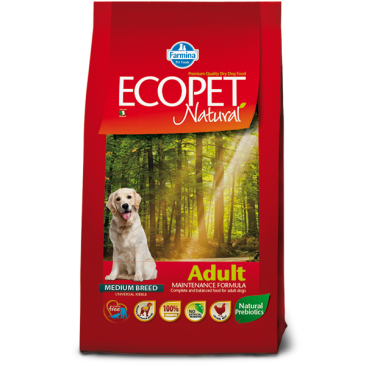 12кг Корм Farmina Ecopet Natural Adult MEDIUM для взрослых собак средних пород
