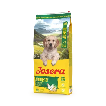 12,5кг Корм Josera YoungStar (Junior 25/13) беззерновой корм для щенков и молодых собак с мясом домашней Птицы и картофелем