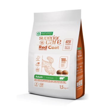 1,5кг Корм Nature's Protection NP SC RED COAT Grain Free Lamb беззерновой для cобак мелких пород яркого окраса, Ягненок