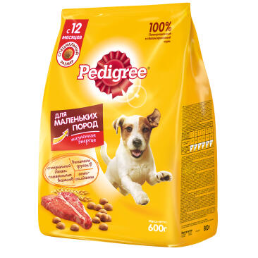 Корм PEDIGREE для взрослых собак мелких пород Говядина 600гр