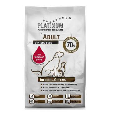 Корм в развес Platinum Iberico & Greens для взрослых собак с Иберийской свининой и зеленью, 1кг