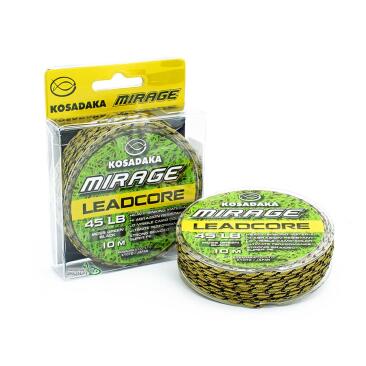 Лидкор тонущий Kosadaka Mirage коричневый-черный LMGLC45BB 10м 45LB