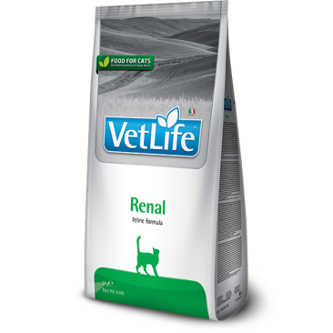 0,4кг Корм Farmina Vet Life Cat Renal диета при заболеваниях почек, вспомог ательное средство в терапии застойной сердечной недостаточности