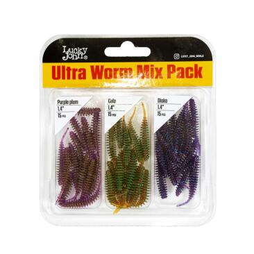 Слаги съедобные Lucky John Pro Series Ultraworm 1.4in 35мм MIX1 (45шт)