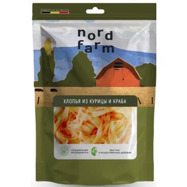 90г Лакомство Nord Farm для кошек Хлопья из Курицы и Краба