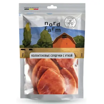 90г Лакомство Nord Farm для собак Коллагеновые сердечки с Уткой