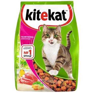 800гр Корм KITEKAT для кошек Телятина аппетитная