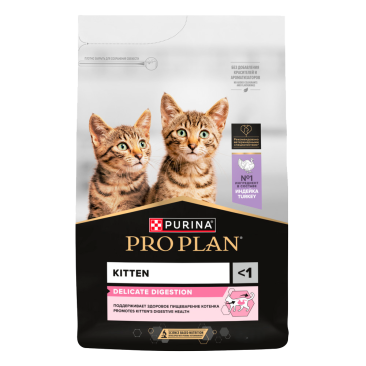1,5кг Корм PRO PLAN Junior Delicate для котят при чувствительном пищеварении с Индейкой