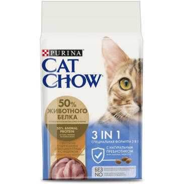 400гр Корм CAT CHOW для взрослых кошек 3в1